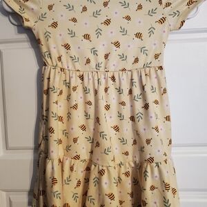 Adorable Bee Patterned Kids Dress